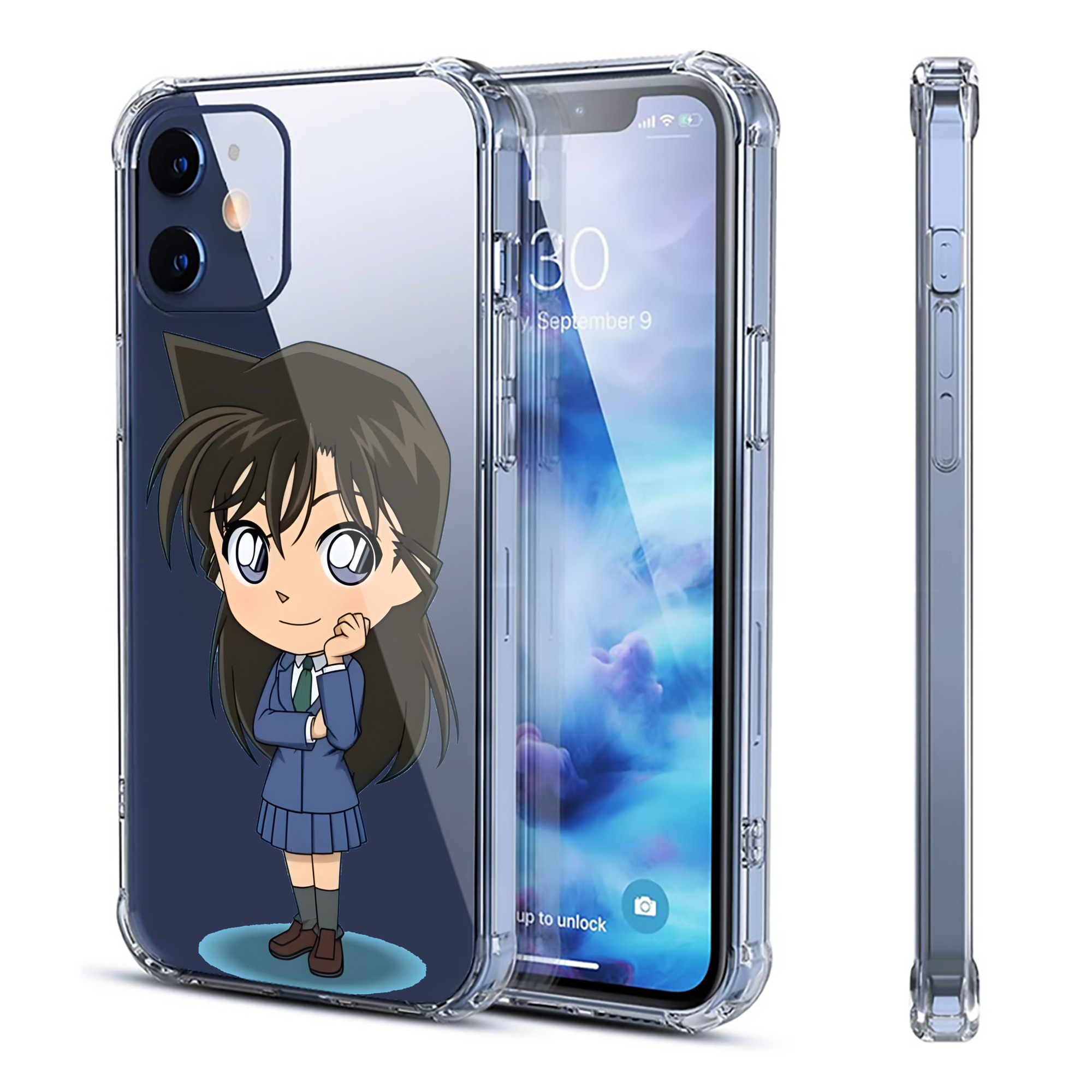 （画像用） 名探偵コナン 毛利 蘭 もうり らん、モーリ ラン Detective Conan Rachel Moore 【iPhone 12シリーズ対応】透明スマホケース（クリアソフトケース）